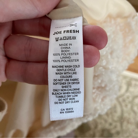 Joe Fresh Long Cream Teddy Coat | Size M - Picture 2 of 8